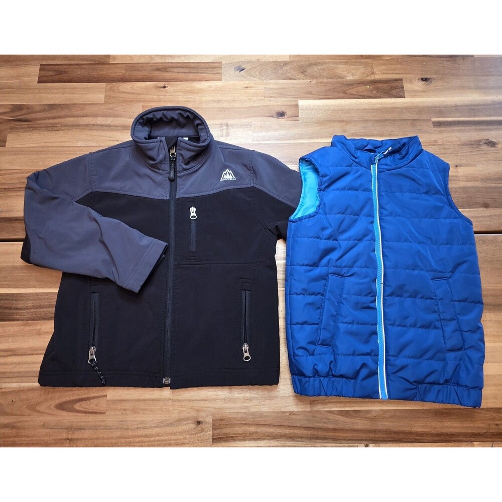 Boys 5 5T 5/6 Jacket Vest Lot Snozu Softshell Cat & Jack Puffer Blue